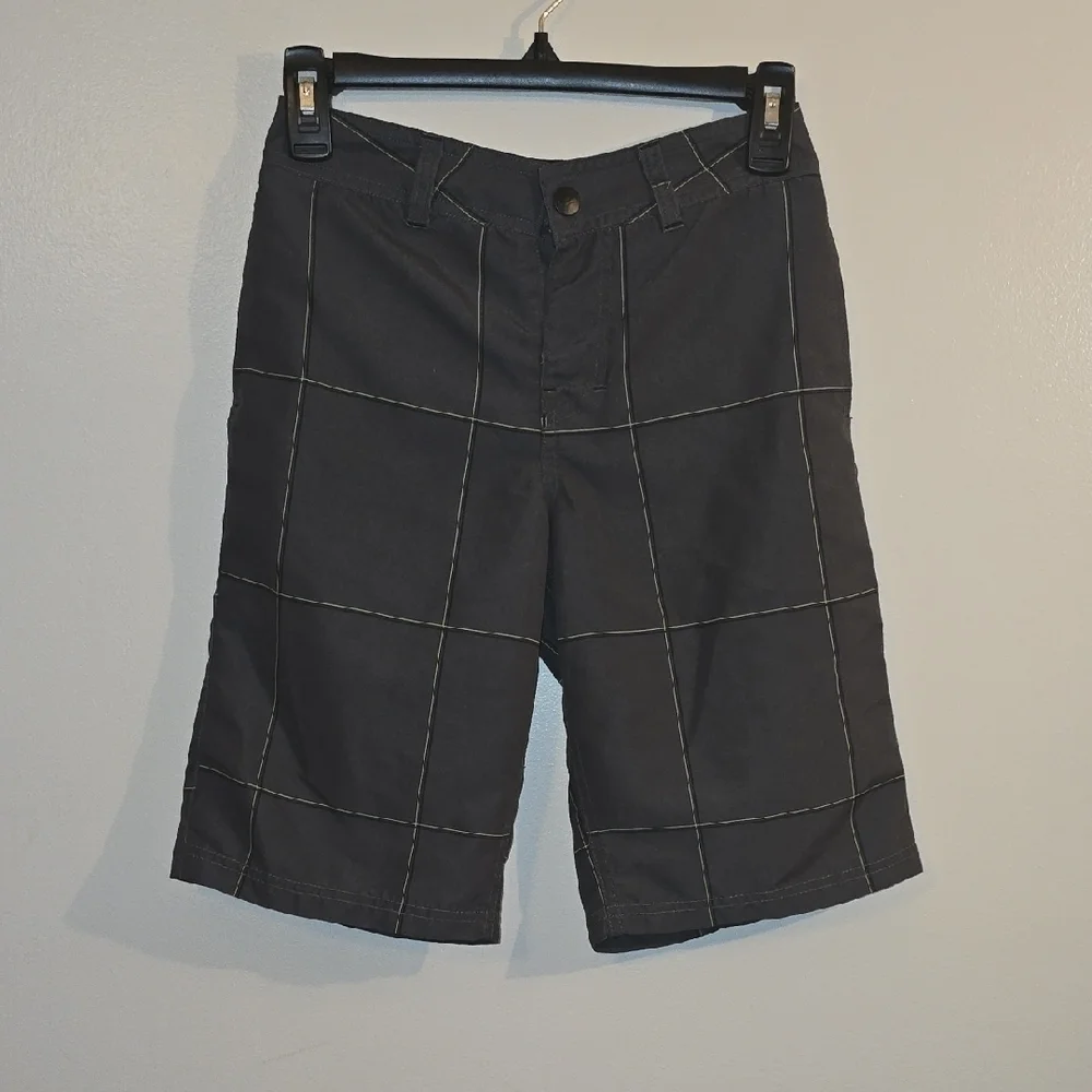 Tony Hawk Kids Dark Gray Grid Swim Trunks LOT-M